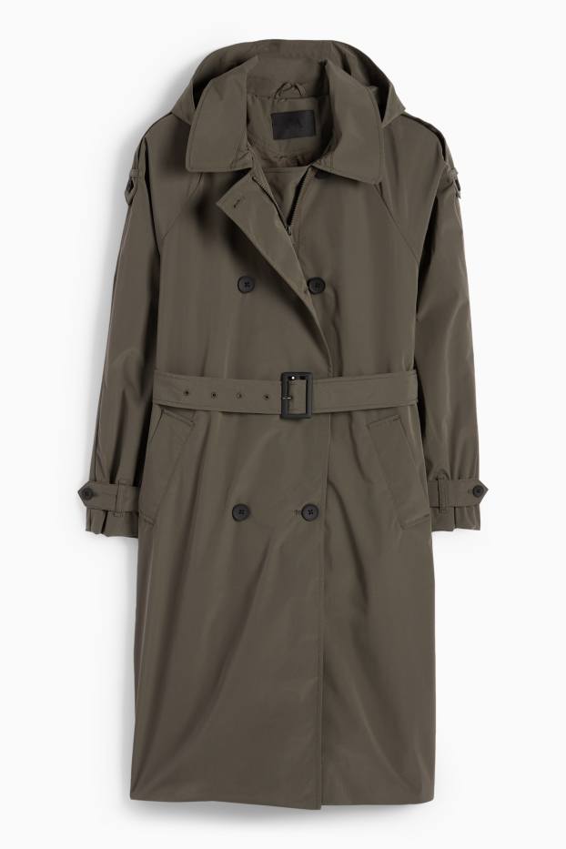 Dames - Sport-trenchcoat - donkergrijs