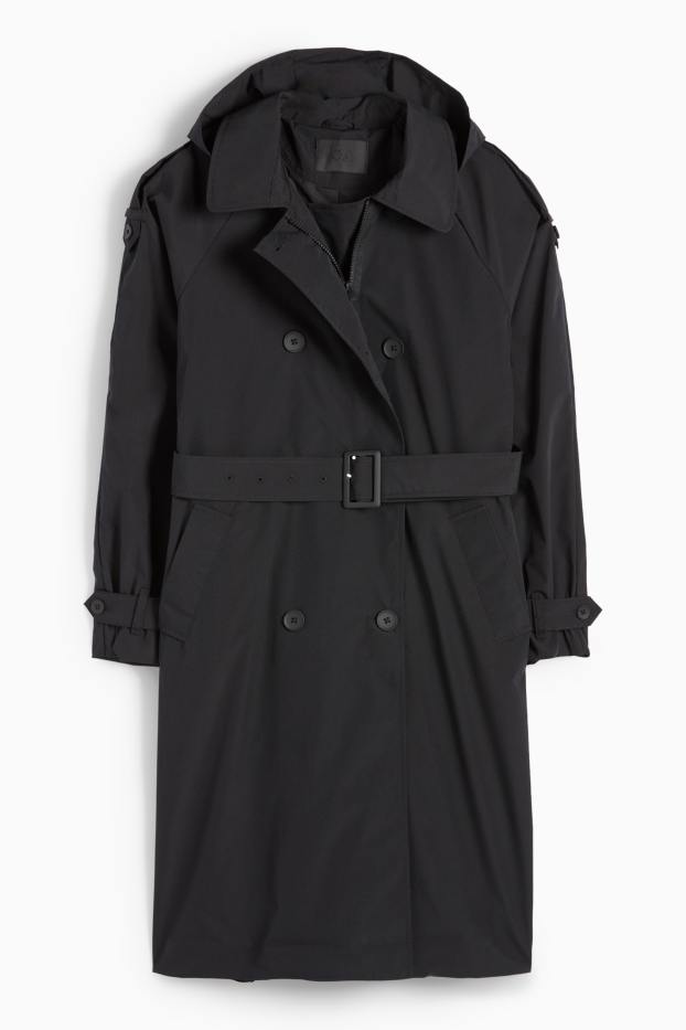 Women - Technical trench coat - black