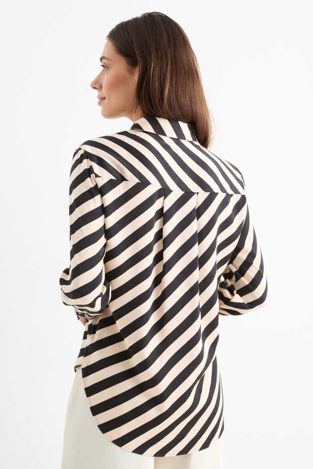 Donna - Blusa - a righe - nero / beige