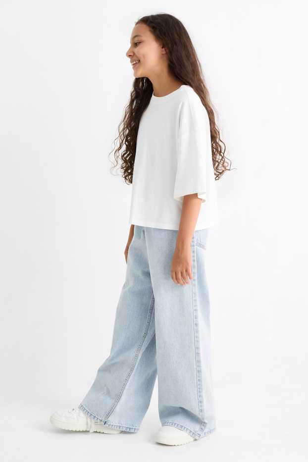 Kinder Mädchen - Baggy Jeans - helljeansblau
