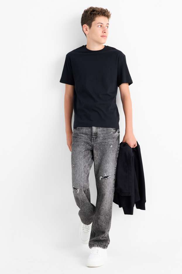 Děti - chlapci - Relaxed jeans - džíny - šedé