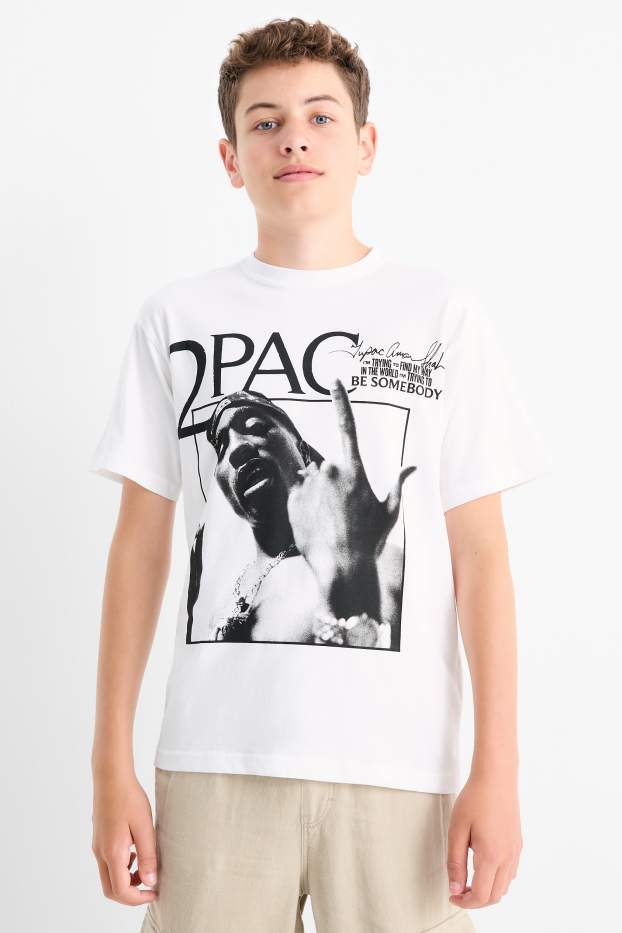 Children Boys - Tupac - short sleeve T-shirt - white