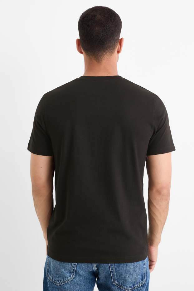 Mężczyźni - T-shirt - regular fit - czarny