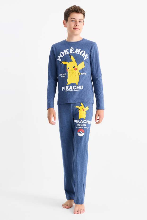 Bambini - Pokémon - Pikachu - pigiama - 2 pezzi - blu scuro