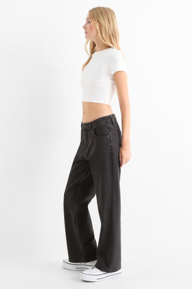 Femmes - Baggy jean - mid waist - jean gris foncé