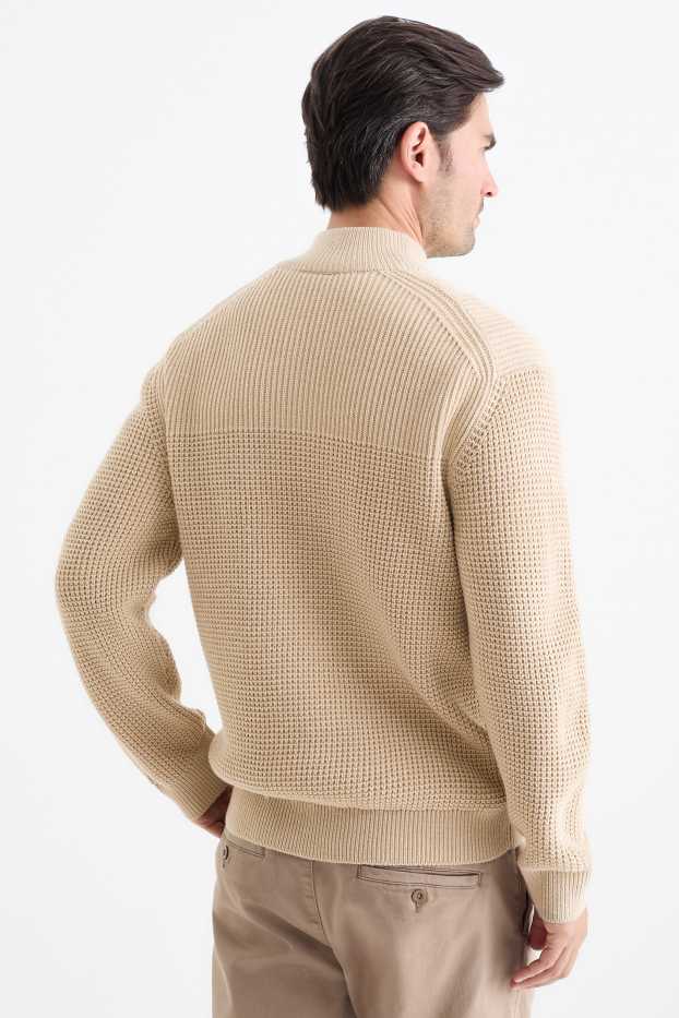 Uomo - Cardigan - tramato - beige