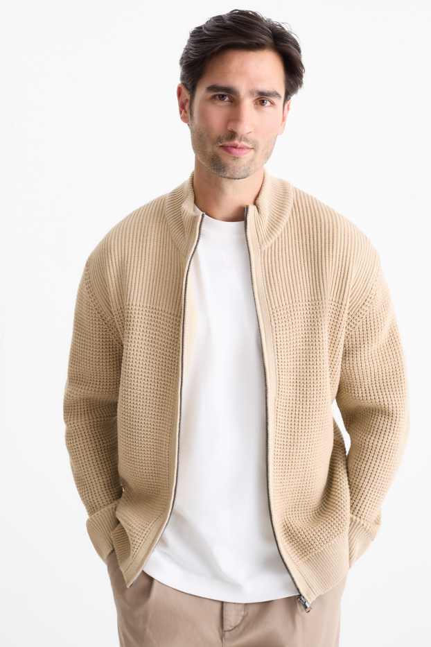Uomo - Cardigan - tramato - beige
