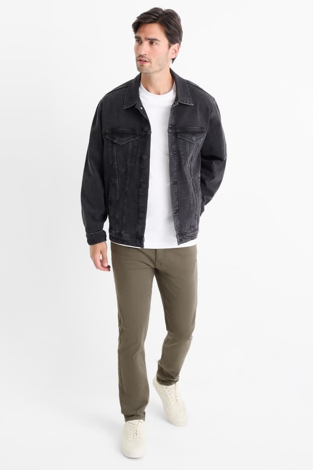 Mężczyźni - Slim jeans - Flex jog denim - LYCRA® - ciemnozielony