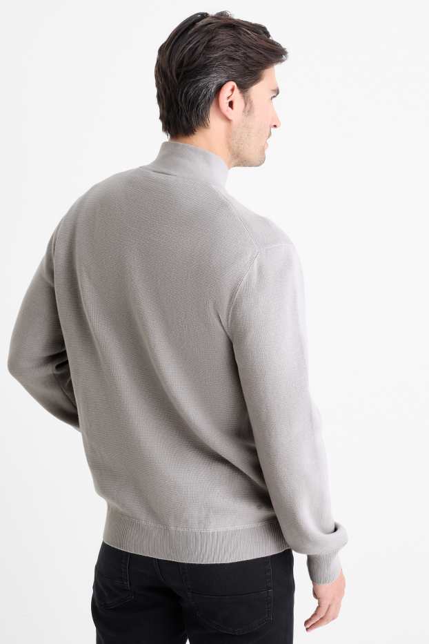 Hommes - Pull - finition texturée - gris clair