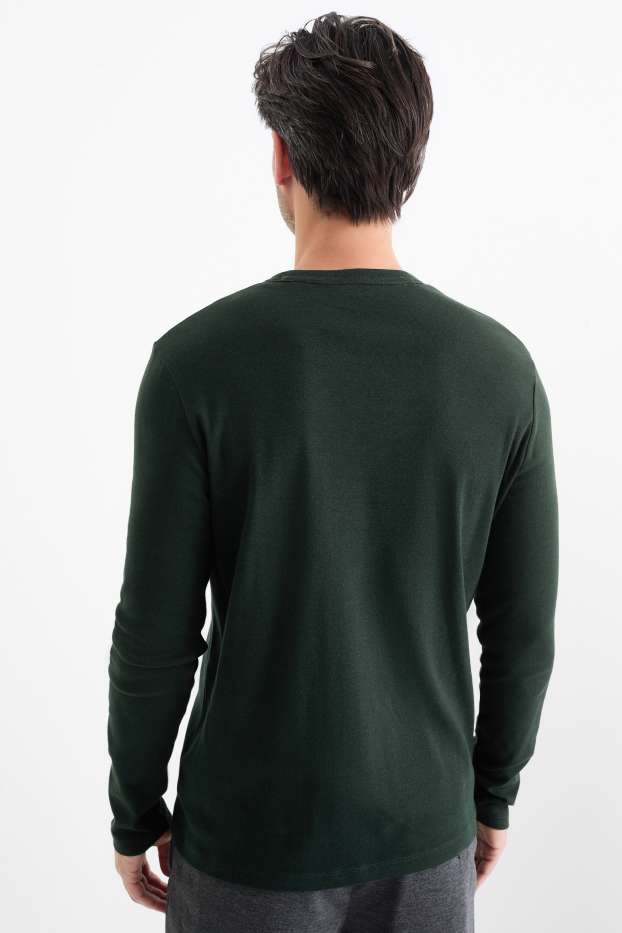 Uomo - Maglia a maniche lunghe - verde scuro