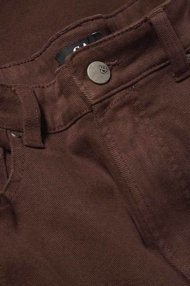 Dámské - Wide leg jeans - high waist - hnědá