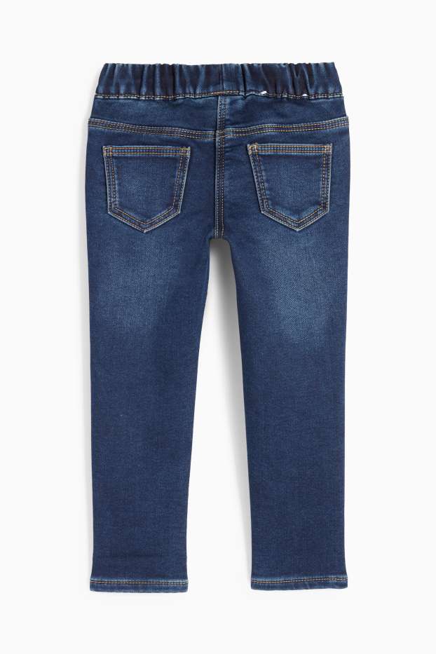 Kinder Mädchen - Blume - Skinny Jeans - Thermojeans - jeansblau
