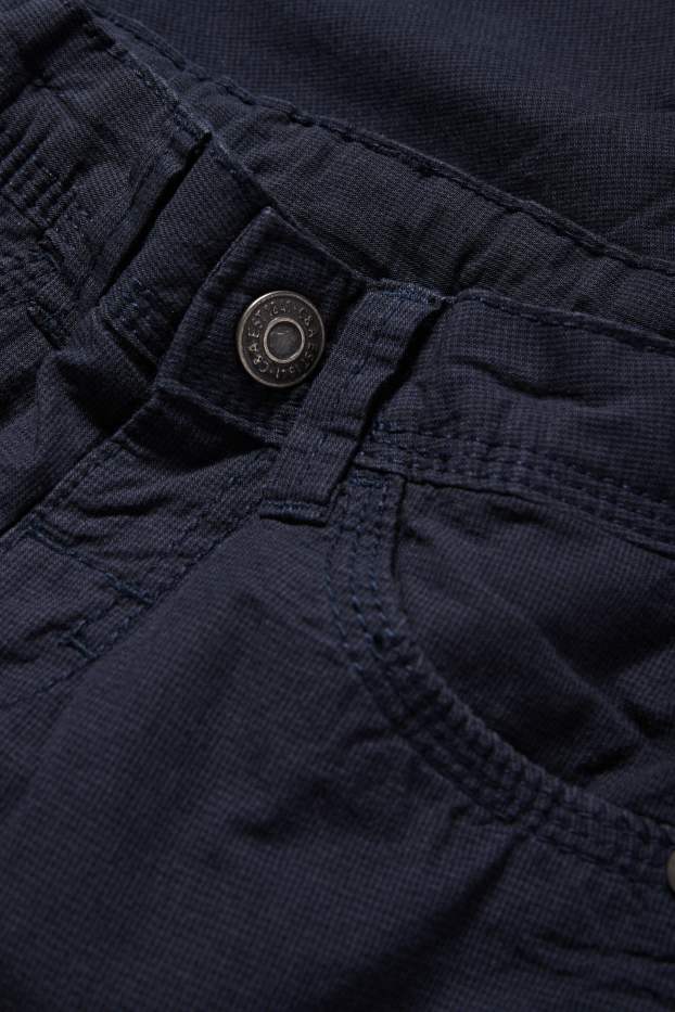 Enfants garçons - Pantalon de toile - texturé - bleu foncé