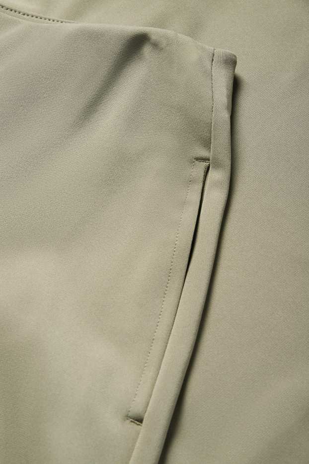 Femei - Pantaloni din jerseu - talie înaltă - wide leg - verde