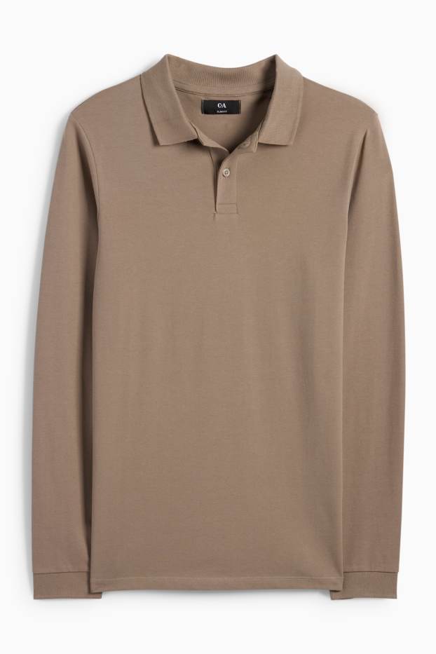 Uomo - Polo - slim Fit - tortora