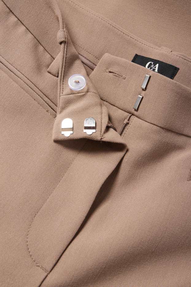 Damen - Business-Hose - Mid Waist - Wide Leg - beige