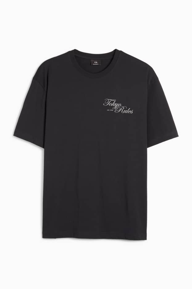 Hommes - T-shirt - relaxed fit - noir