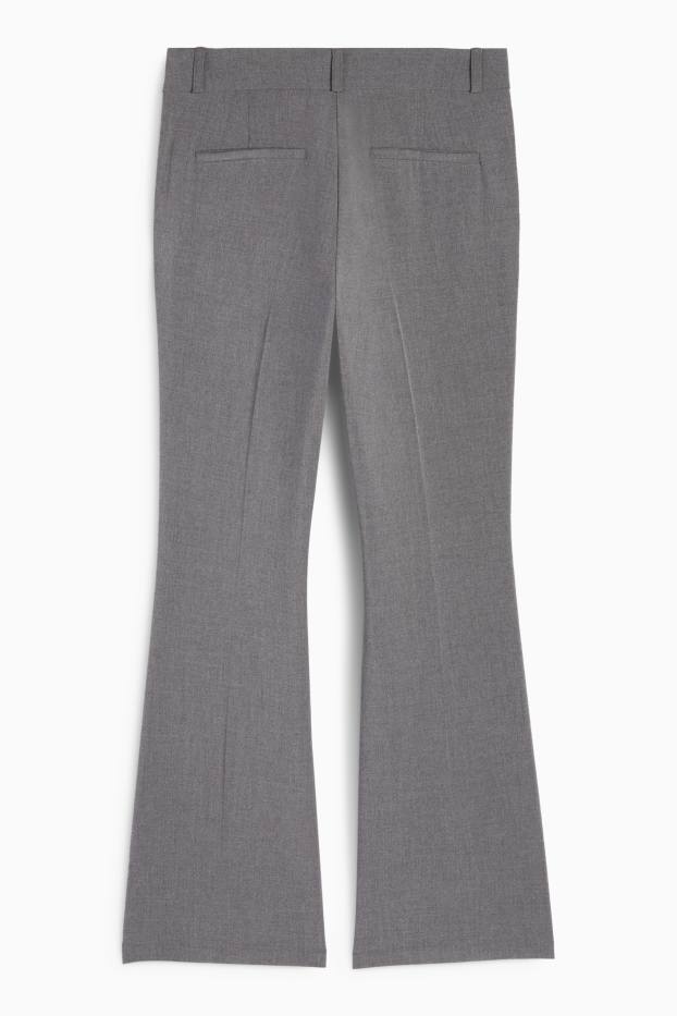 Femmes - Pantalon en toile - mid waist - flared - gris foncé