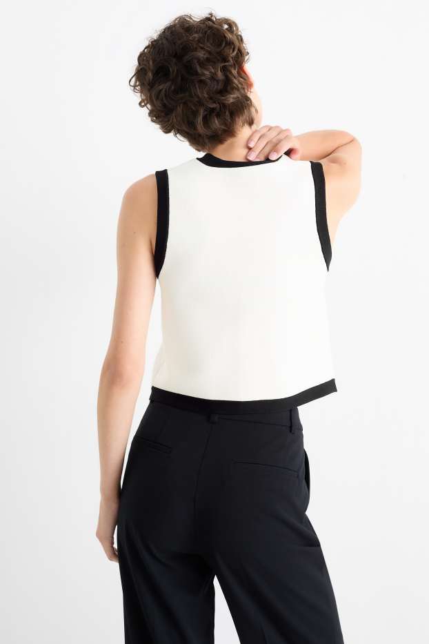 Mujer - Chaleco de punto - negro / blanco