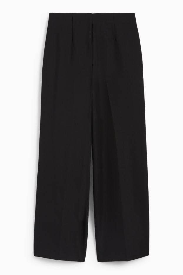 Women - Business trousers - mid-rise waist - regular fit - black