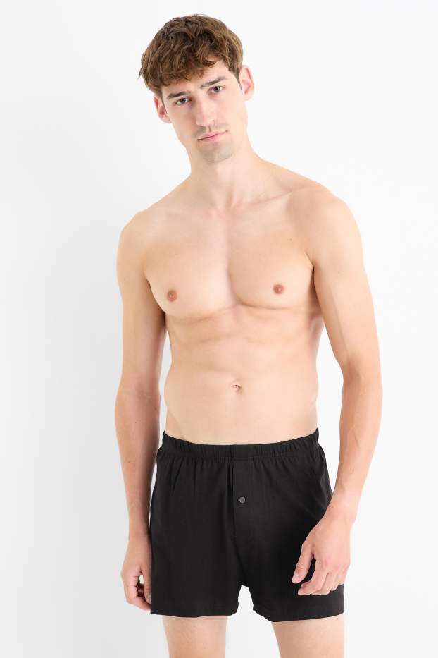 Hommes - Lot de 2 - caleçons - jersey - noir