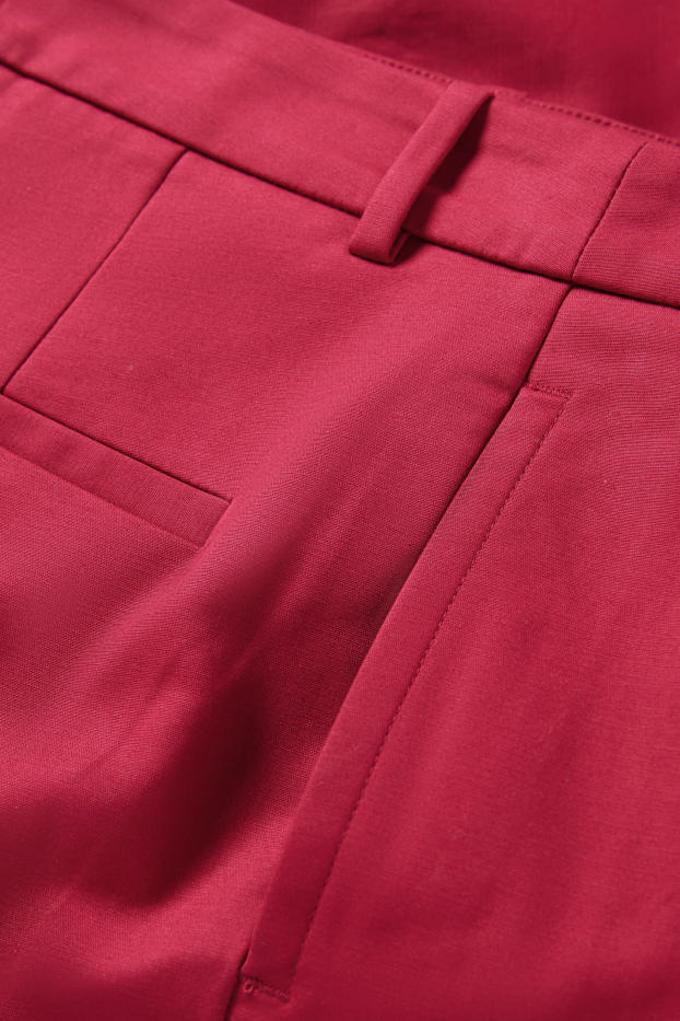Mujer - Pantalón de oficina - mid waist - slim fit - rosa oscuro