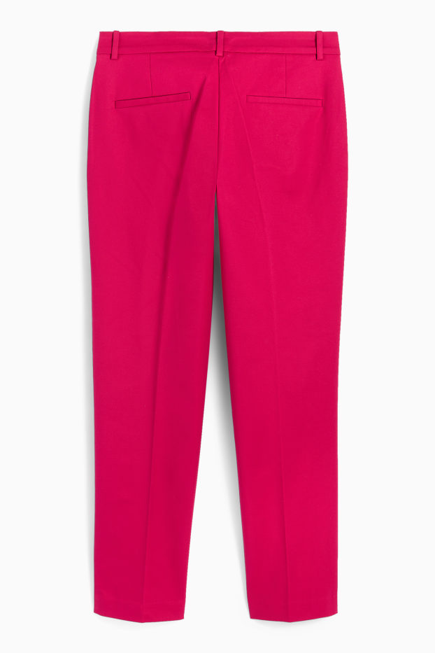 Mujer - Pantalón de oficina - mid waist - slim fit - rosa oscuro