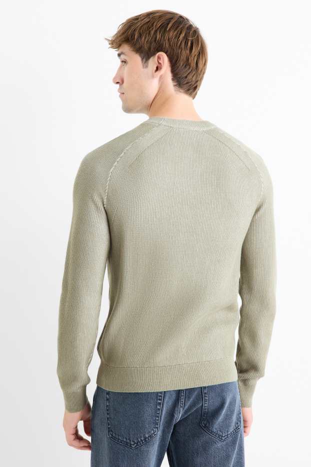 Men - Jumper - ribbed - light green