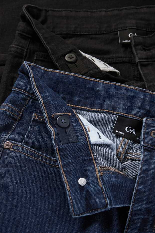 Kinderen: jongens - Set van 2 - skinny jeans - blauw / zwart