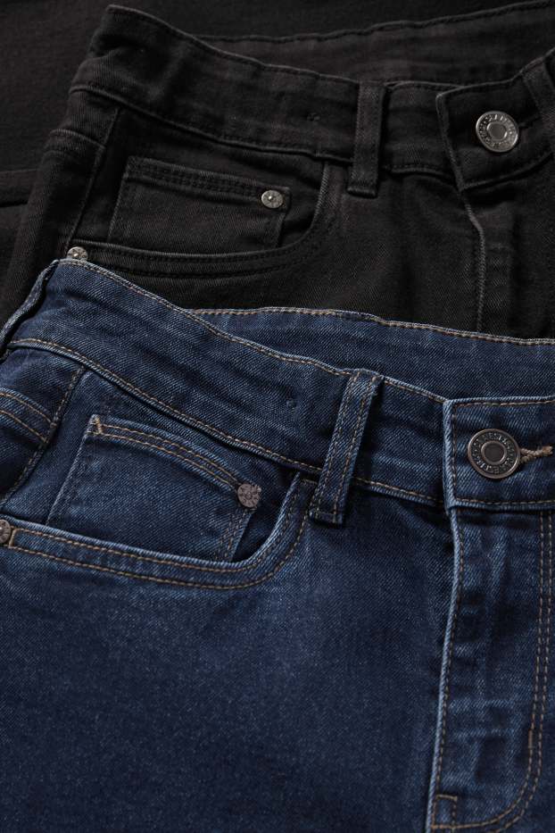 Kinderen: jongens - Set van 2 - skinny jeans - blauw / zwart