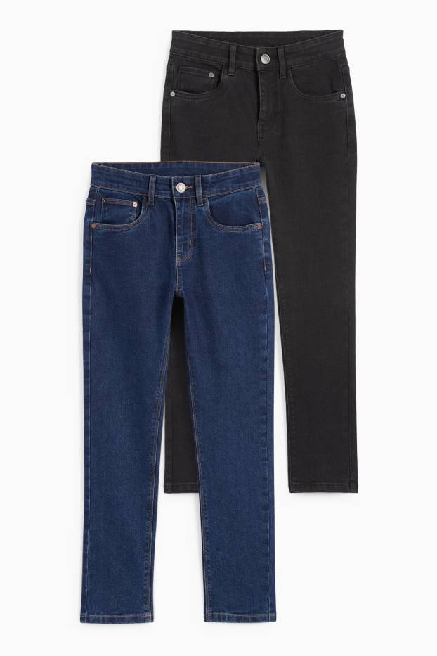 Kinderen: jongens - Set van 2 - skinny jeans - blauw / zwart