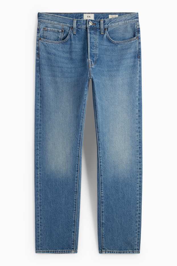 Herren - Regular Jeans mit Knopfleiste - jeansblau