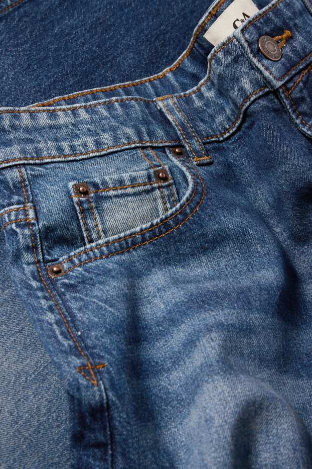 Damen - Wide Leg Jeans - Low Waist - dunkeljeansblau