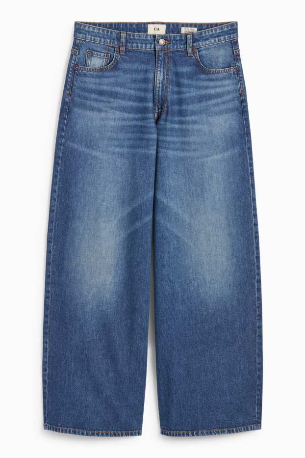 Damen - Wide Leg Jeans - Low Waist - dunkeljeansblau