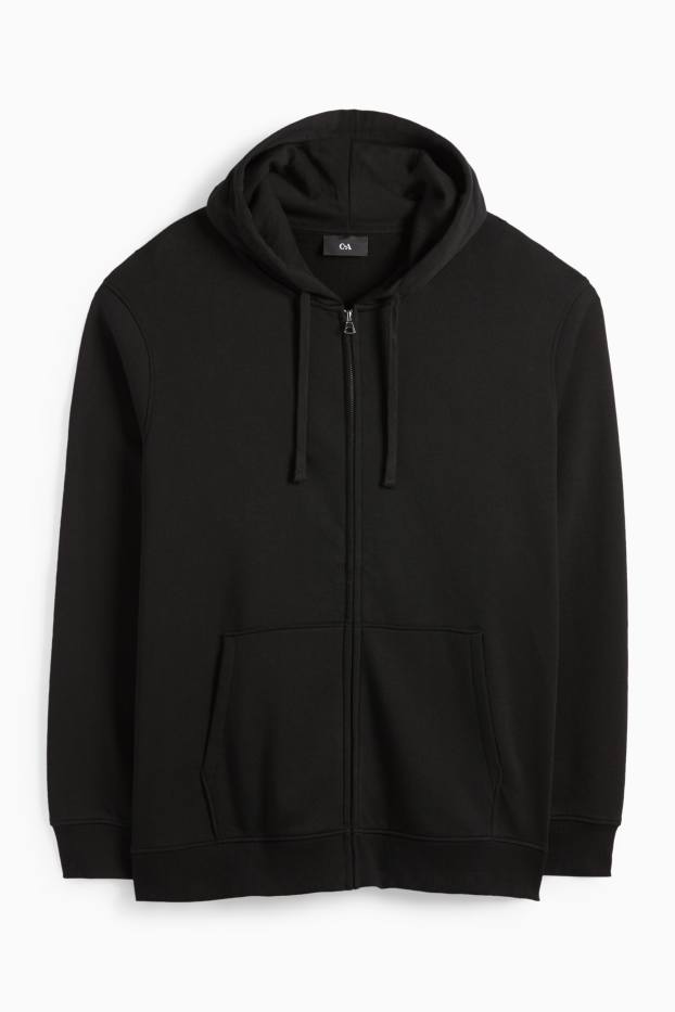 Men - Zip-through hoodie - black