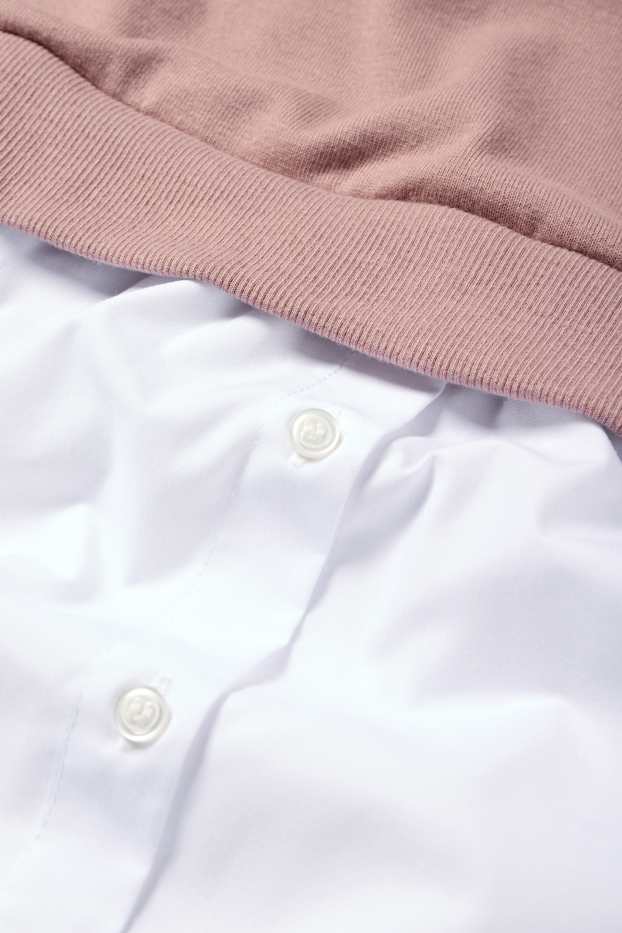 Damen - Umstands-Sweatshirt - 2-in-1-Look - rosa