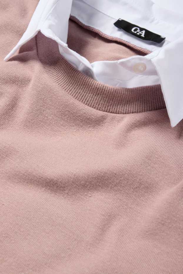 Damen - Umstands-Sweatshirt - 2-in-1-Look - rosa