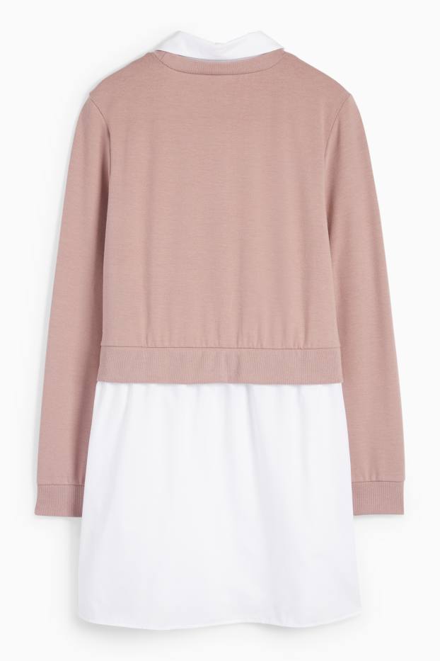 Damen - Umstands-Sweatshirt - 2-in-1-Look - rosa