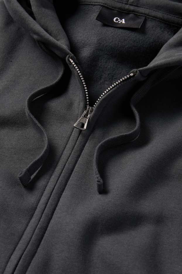Herren - Sweatjacke mit Kapuze - dunkelgrau