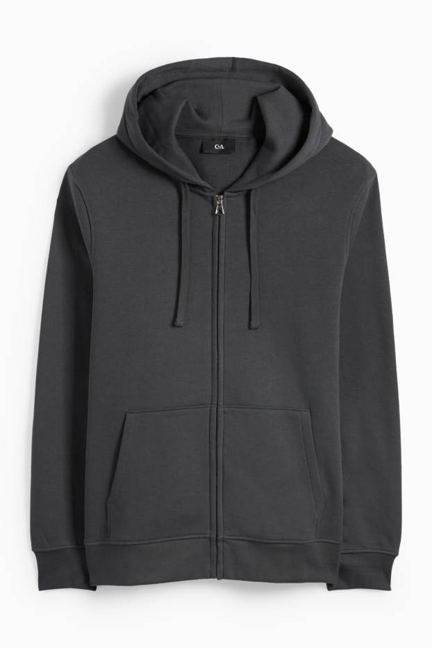 Herren - Sweatjacke mit Kapuze - dunkelgrau