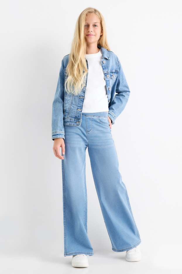 Children Girls - Wide leg jeans - denim-light blue