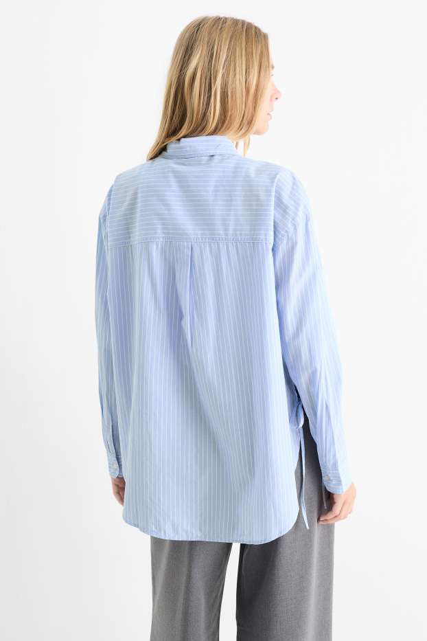 Damen - Bluse - gestreift - blau / weiß