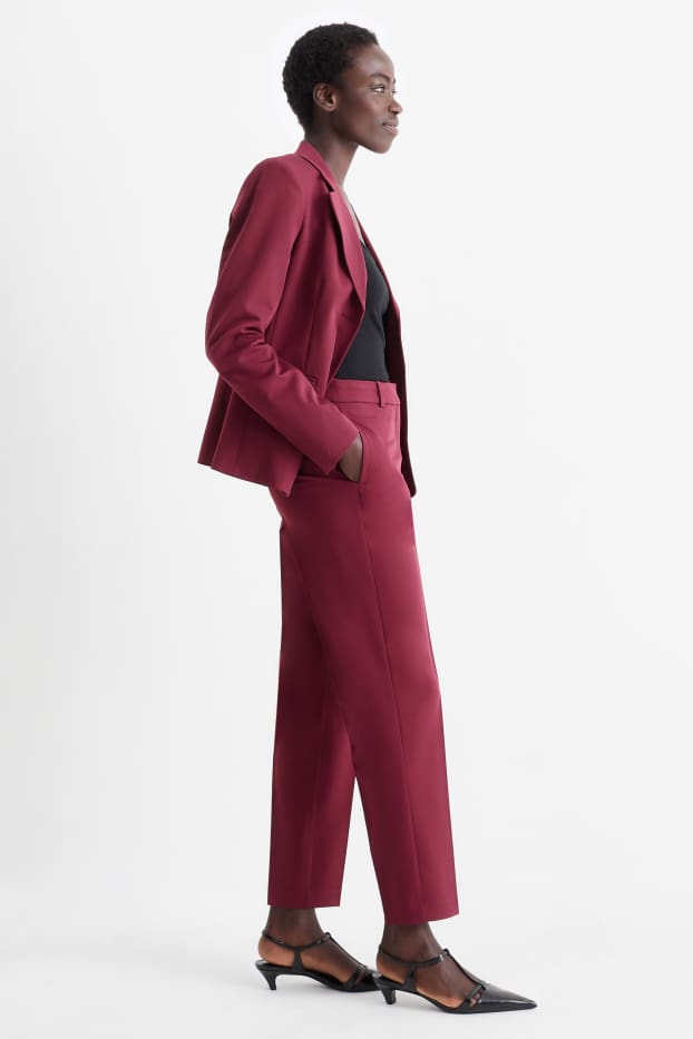Dona - Pantalons formals - mid waist - slim fit - bordeus