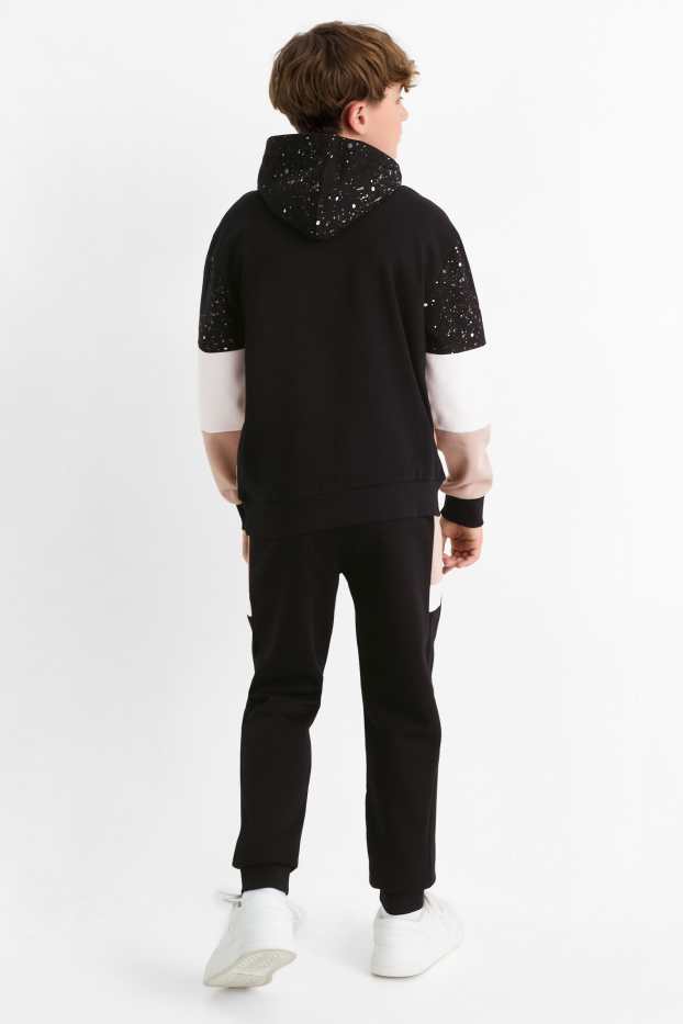 Children Boys - Skateboarder - set - hoodie and joggers - 2 piece - black