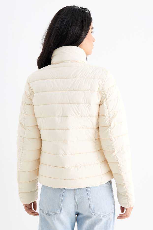 Dames - Jas met stiksels - crème wit