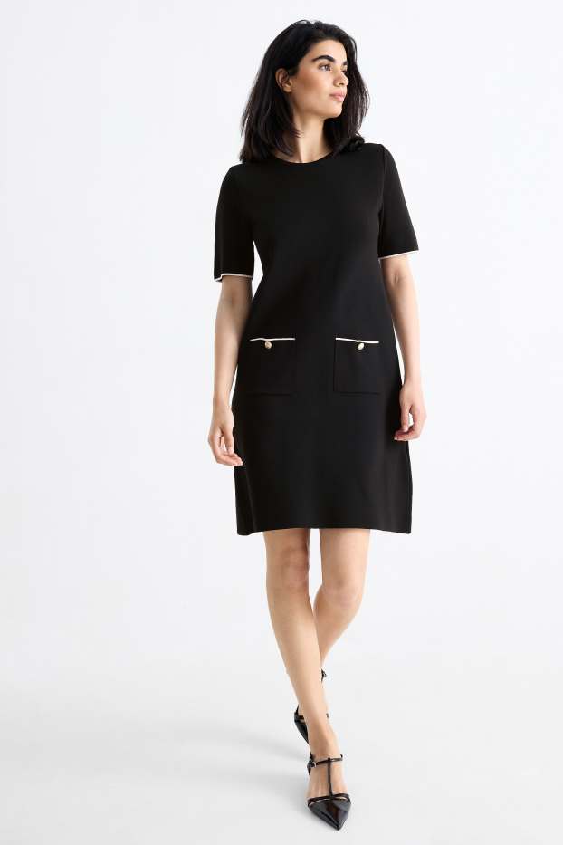 Donna - Vestito in maglia - nero