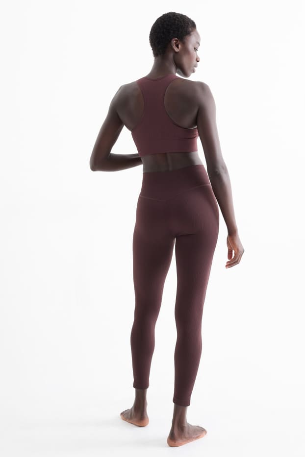 Dames - Sportlegging - naadloos - donkerbruin