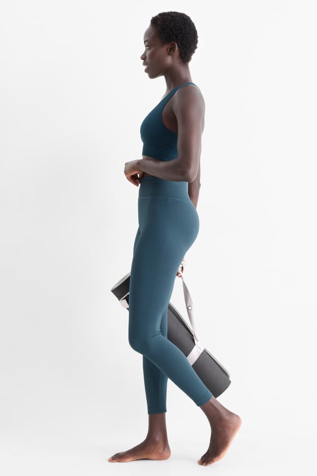 Damen - Funktions-Leggings - seamless - dunkelgrün