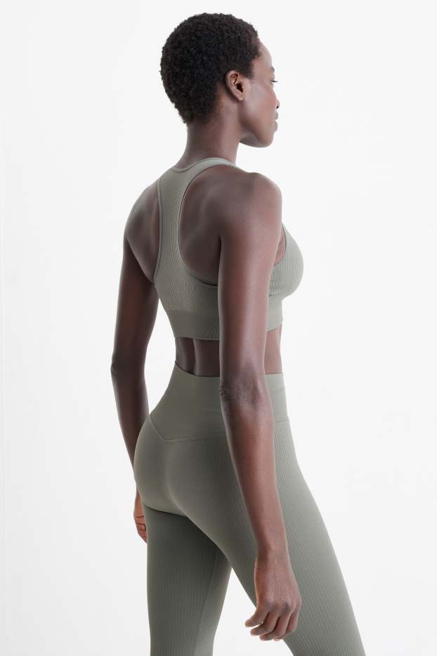 Women - Sports bra - padded - seamless - green