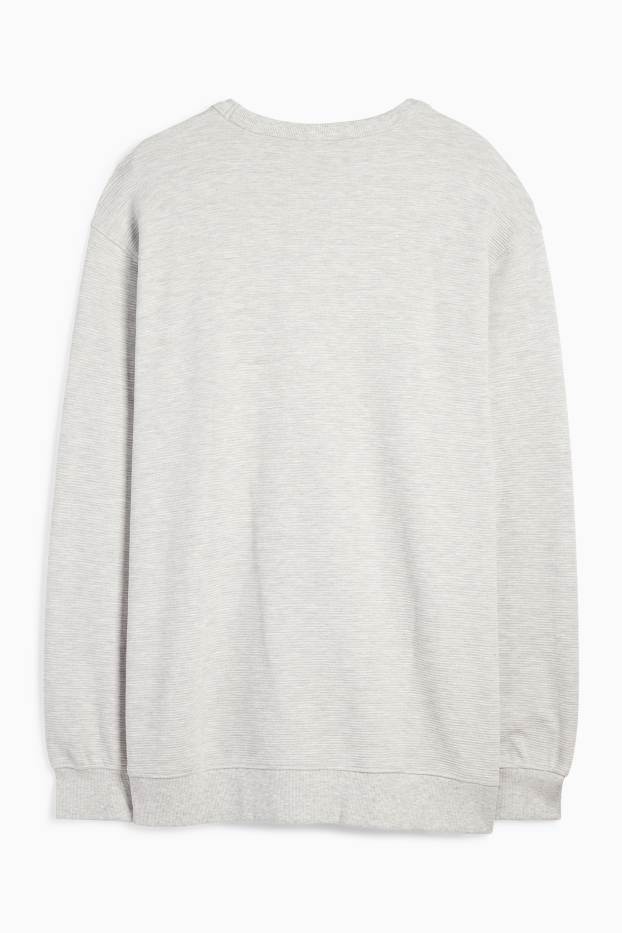 Men - Sweatshirt - ribbed - light gray